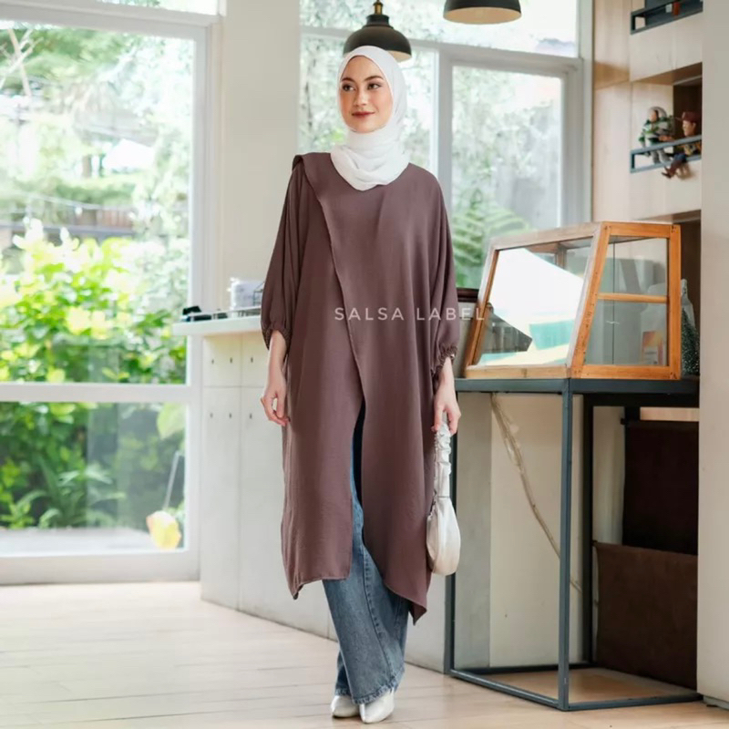 MECCA LONG TUNIK SEMI KAFTAN CRINKLE AIRFLOW - Cirebon Cloth