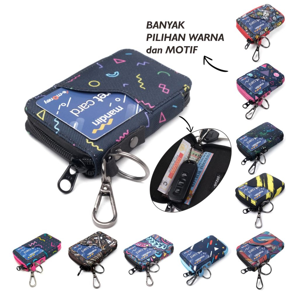 Dompet STNK Motor Mobil Kartu SIM eToll Gantungan Kunci Keyless NKC242