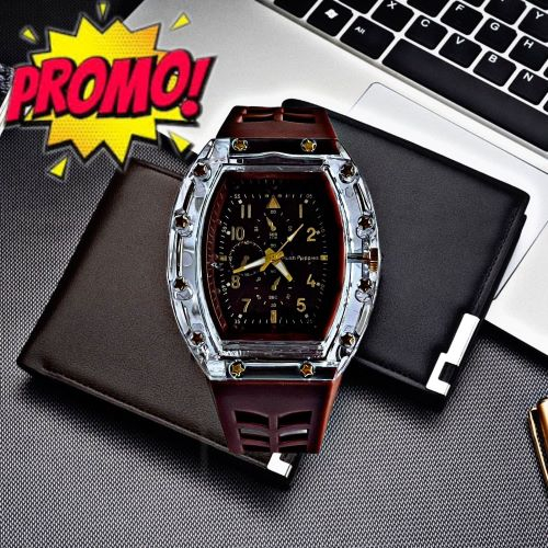 (BW) JAM TANGAN PRIA/WANITA OVAL STRAP RUBBER HP-186