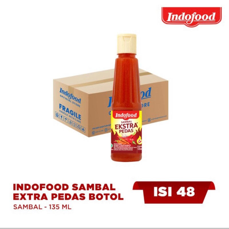 

1 ctn Sambal Indofood Ekstra Pedas Botol 135 ml 1 Dus