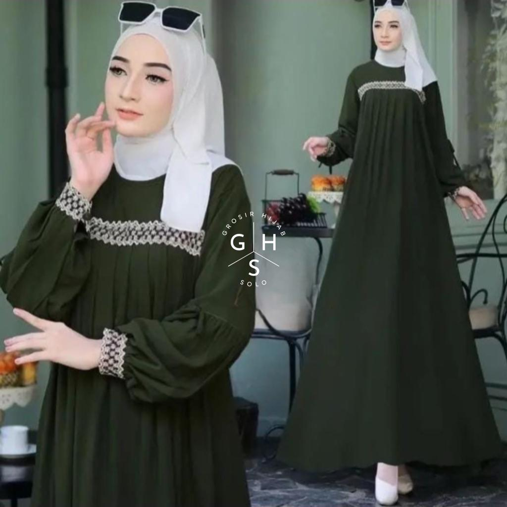 IRENA GAMIS OVERSIZE MAXI RENDA TALI DAILY BUSUI DRESS WANITA CRINCLE AIRFLOW PREMIUM (DBY)