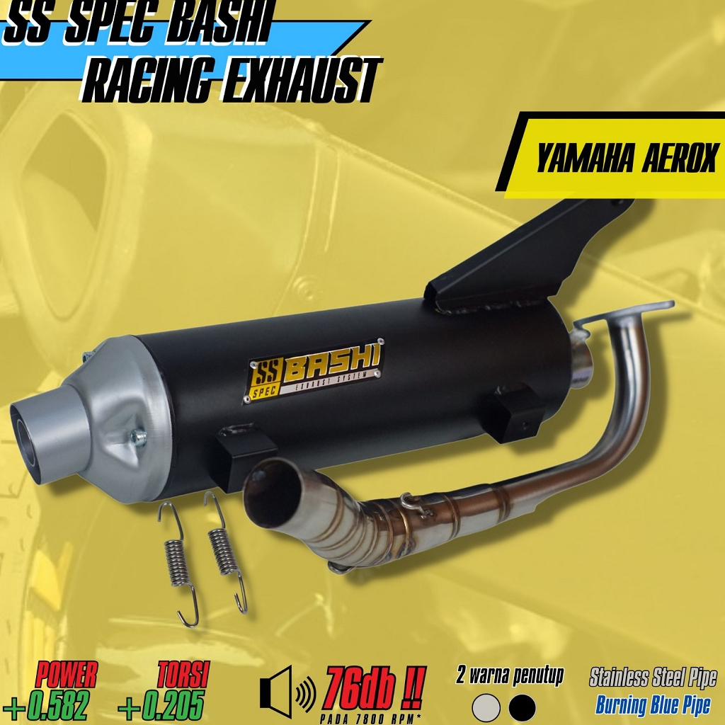 KNALPOT RACING YAMAHA AEROX EXHAUST BASHI SS SPEC STAINLESS STANDAR