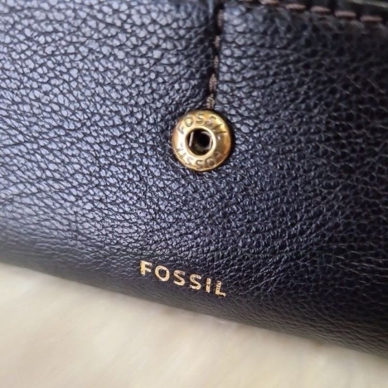 LEATHER WALLET FOS* BLACK AUTH