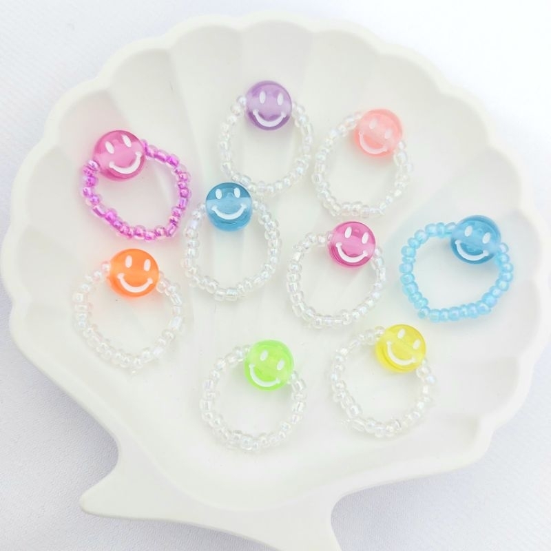 cincin manik-manik | cincin manik smile | cincin manik | beads ring smile | beads ring | cincin manik lucu | cincin manik korea