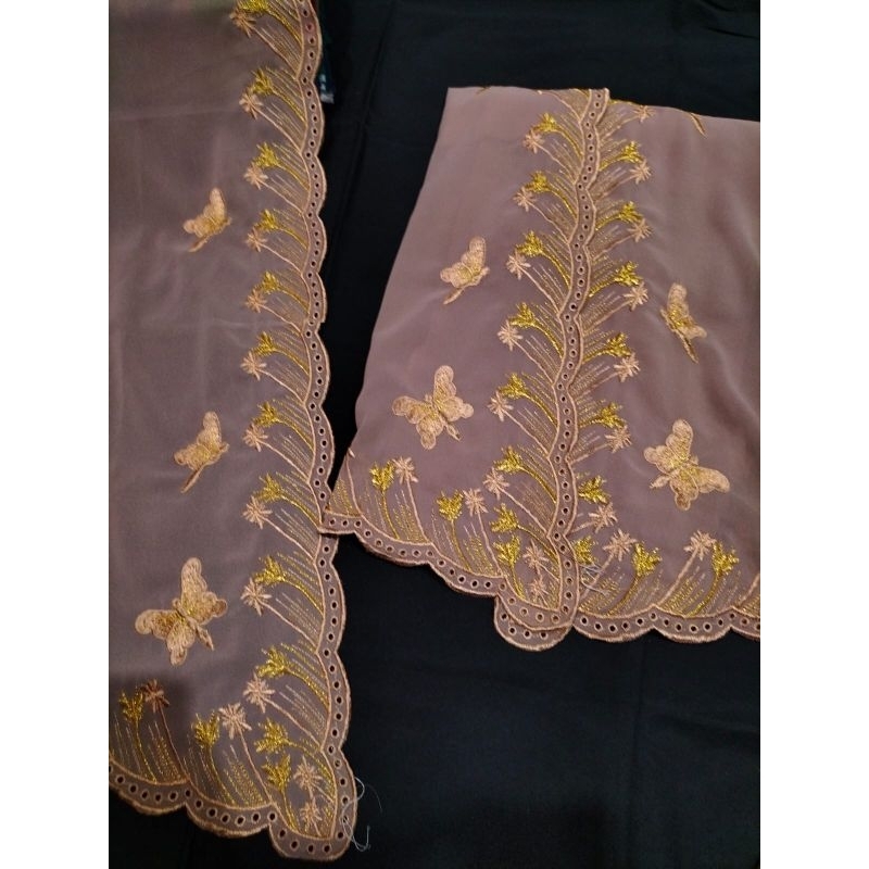 kain kebaya bordir motif kupu terbaru | kain lembaran | kebaya bordir | atasan tradisional