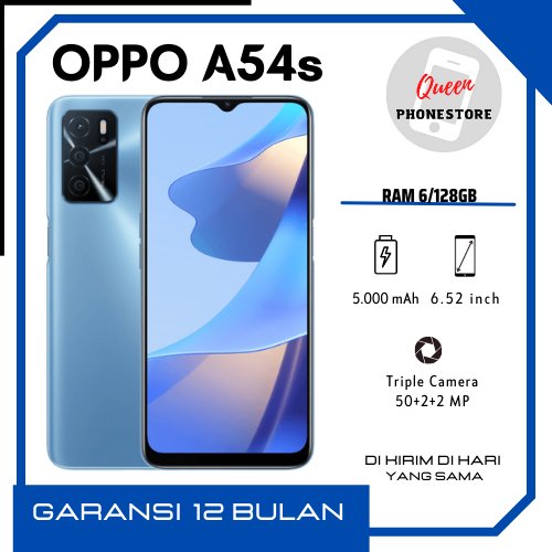 OPPO A54S RAM 6/128GB FULLSET GARANSI 12 BULAN