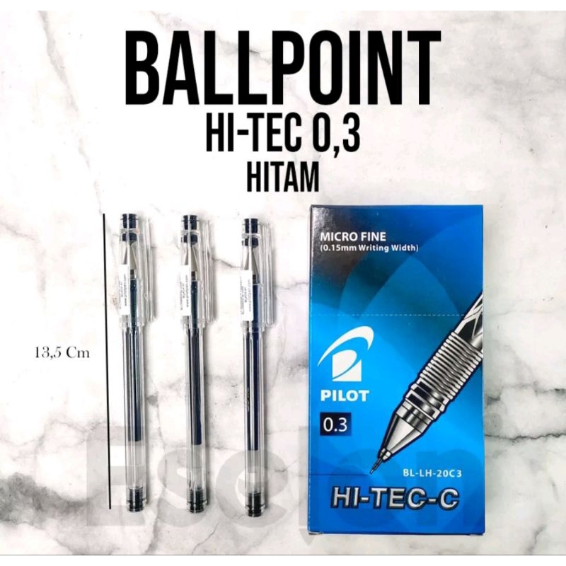 

Pilot Hi Tech Bolpen Pen 0,3mm Hitam Per Biji/Pcs