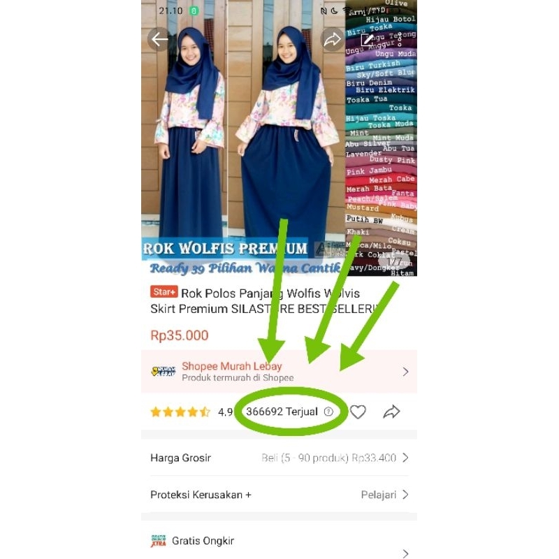 Rok Polos Panjang Wolfis Wolvis Skirt Premium SILASTORE BEST SELLER!!! PENJUALAN TERBANYAK DI SHOPEE