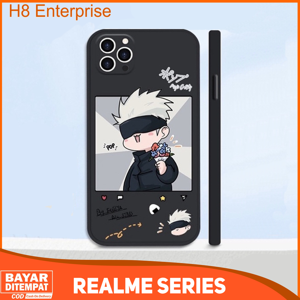 Case Realme C15 3 C3 5 5i 10 C2 C11 C30 C30S C33 C55 Narzo 50i Prime Casing Cute Gojo JijutsuKaizen Estetic Silicon Matte Premium