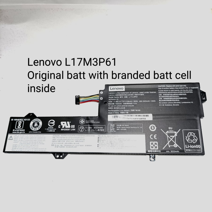 Baterai Ori Lenovo IdeaPad 320S-13IKB 320S-13IKBR L17L3P61 L17M3P61