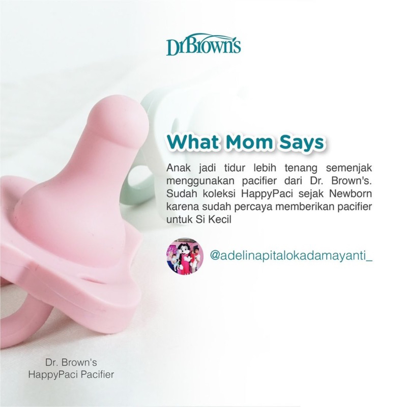 Dr brown's happy paci silicone pacifier 0m+ - empeng bayi silikon