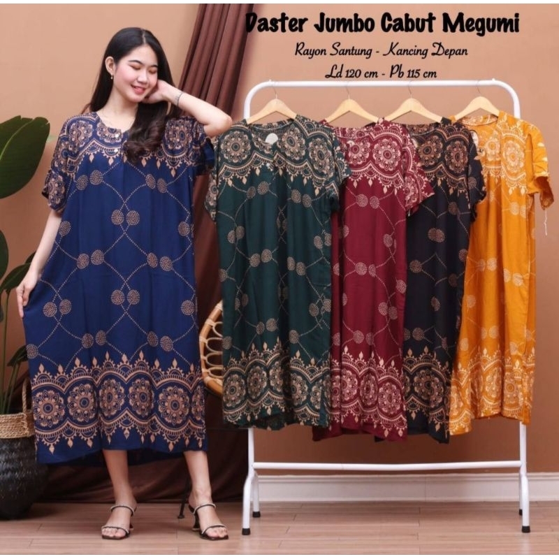 Daster Jumbo Batik - Motif Kombinasi - Leher Kancing -Bumil- Busui -(Daster Jumbo Cempaka)- Batik FA