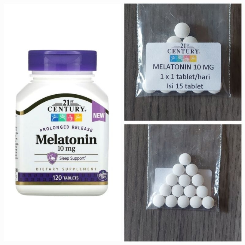 21st Century MELATONIN 10mg prolonged release ecer 15 tab sleep support, susah tidur, jet lag