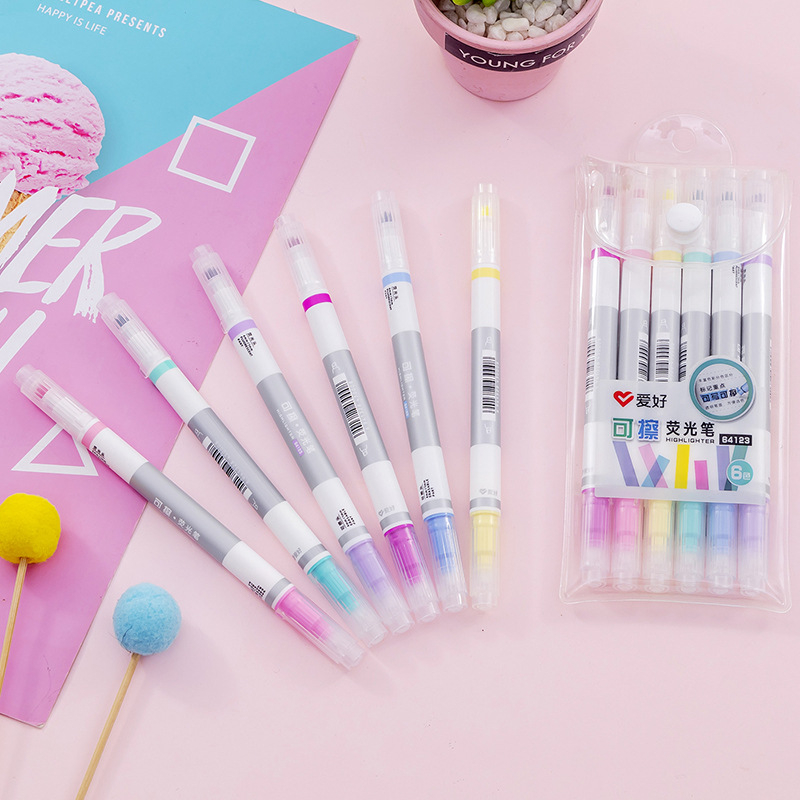 

Spidol ganda yang bisa dihapus 6 warna| Erasable highlighter 6 color