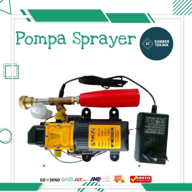 Paket Pompa DC Dinamo Pump  Sprayer Cuci Steam Motor Mobil Set SAKAI