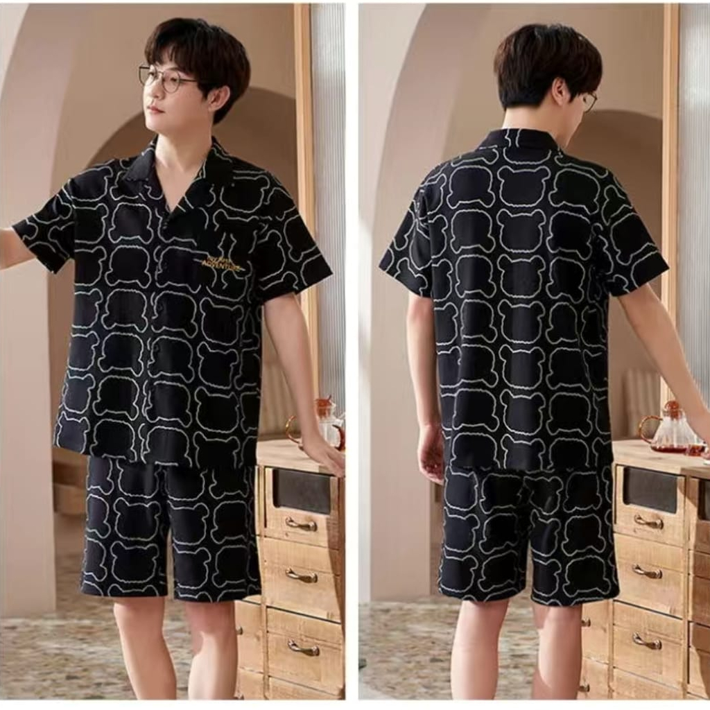 Baju tidur piyama couple bahan kaos import couple