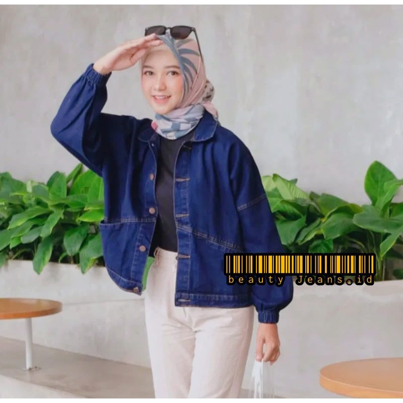 JACKET JEANS OVERSIZE VINTAGE DENIM WANITA JACKET JINS OVERSIZE JAKET VINTAGE LENGAN BALON KEKINIAN JAKET KOREAN STYLE Jaket CROP JEANS CEWEK TERBARU SNOW