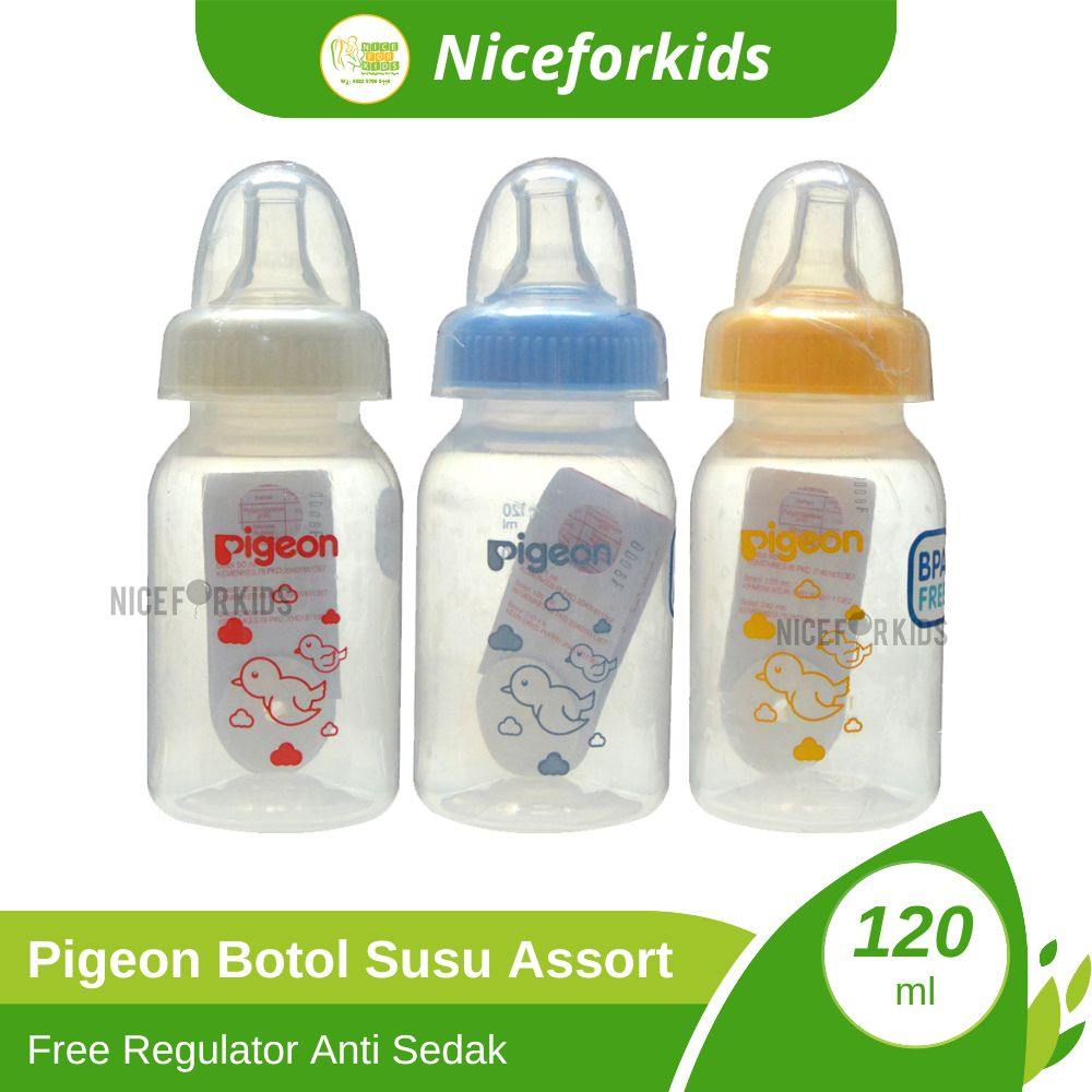 Pigeon Botol Susu Assort Free Regulator Anti Sedak 120ml / Botol Susu Bayi