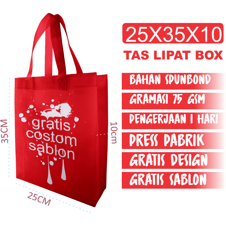 Spunbond standing haendel Box Sablon Custom