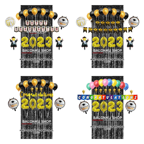 Paket Dekorasi Balon Wisuda / Paket Dekor Balon Graduation 01