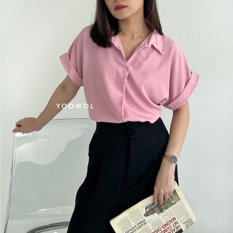 YOOWOL Sara Shirt / Kemeja Basic Shirt Wanita