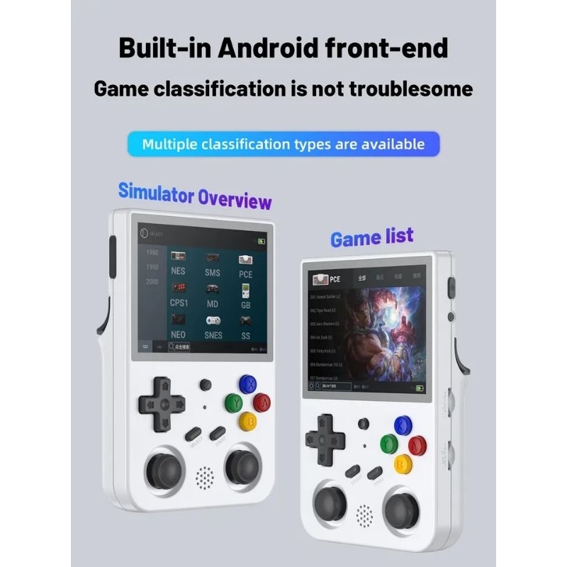 2023 ANBERNIC RG353V 3.5 INCH 640*480 Handheld Game Player Handle Android 11 Linux OS HD Built-in 20 Simulator Retro 74000 Game
