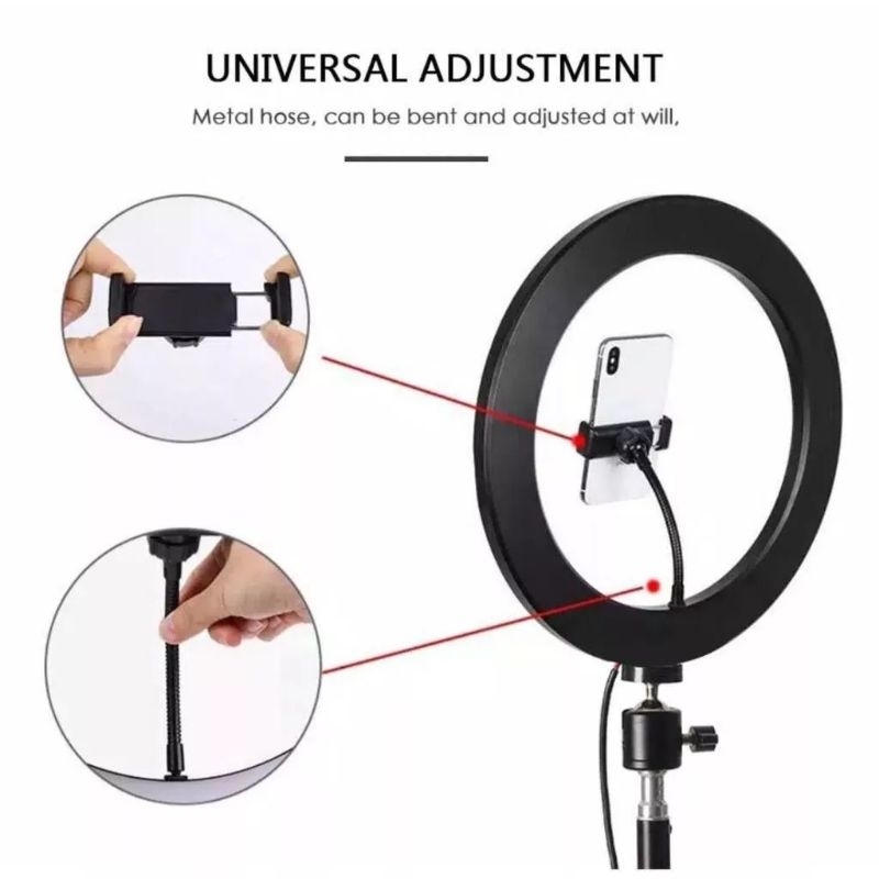 Fani acc tripod ringligh 2M lampu 26cm remote stand holder dudukan hp termurah original dijamin kuat tripod plus remote lampu tripod 2m lampu 26cm 3 mode remote