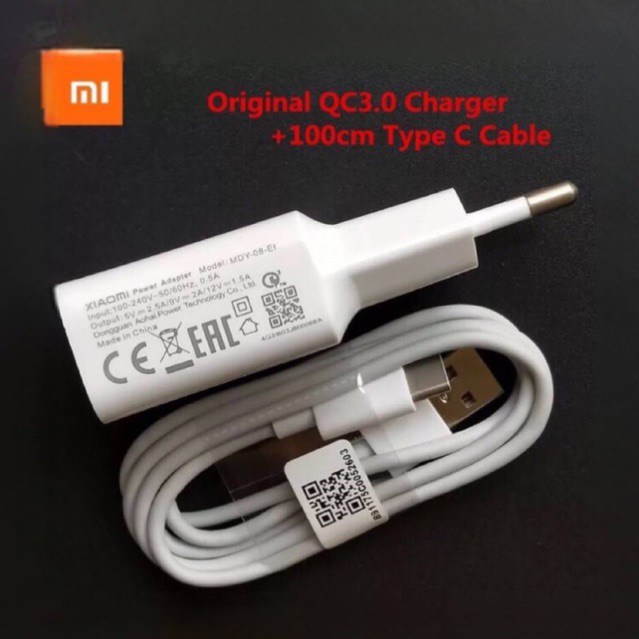 Charger Xiaomi Type C Fast Charging Redmi 5x /A1/6x/A2 /Pocophone F1/mi5/mi6 Qualcom 3.0