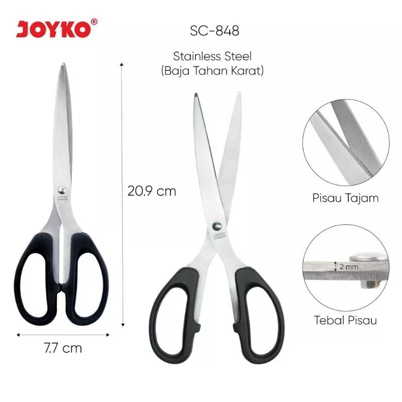 Gunting Besar Joyko SC-848 Gunting Kertas Stainless Tajam