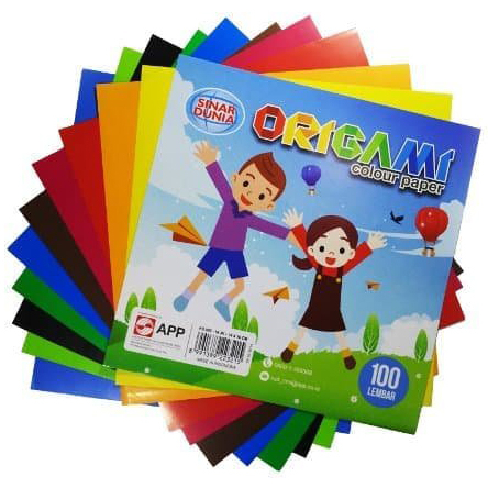 

(100 LEMBAR / 1 PAX) Kertas Origami Besar isi 100 Lembar Sidu / Kertas Lipat TK Besar 16x16 Origami Sinar Dunia 16 x 16 cm