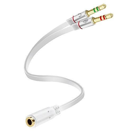 CONVERTER KABEL AUDIO 3.5 MM FEMALE TO 2 MALE 3.5 MM AUDIO MIC Y SPLITTER LAPTOP PC KOMPUTER BLACK