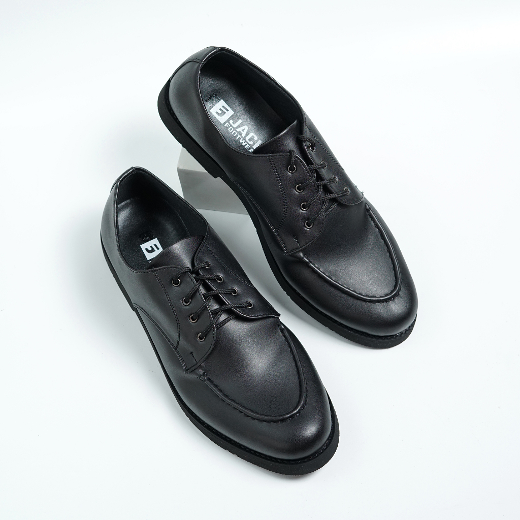 LEWIS BLACK |ManNeedMe x JACK| Sepatu Pantofel Pria | Sepatu Derby Formal ORI