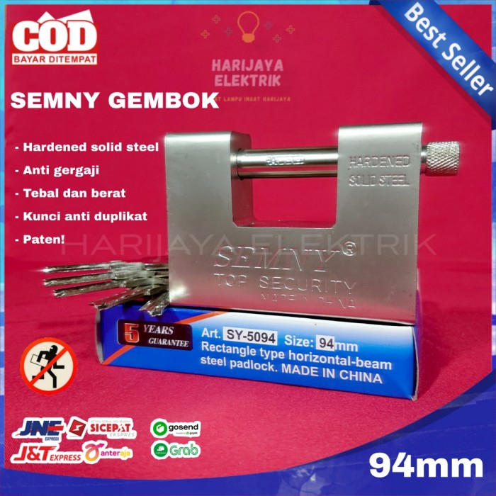 GEMBOK PAGAR KOTAK SEMNY 94MM JUMBO BESAR PADLOCK ANTI MALING PANZER