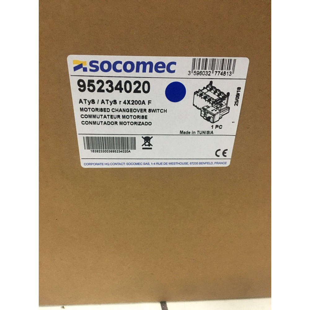 Socomec ATYS 4P 200A 95234020/ATYS R Motorized Cos Motor Socomec