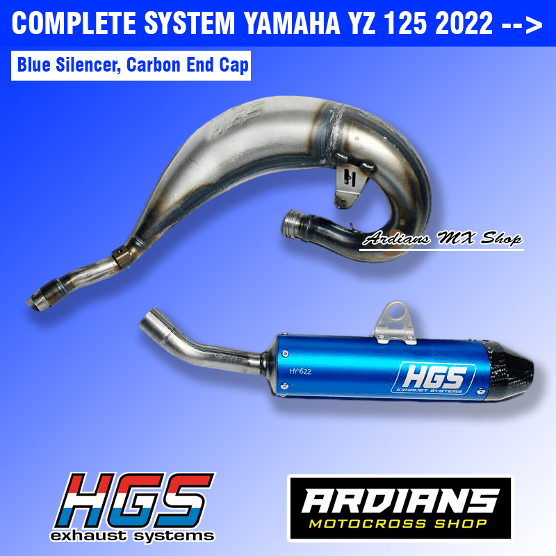 HGS - YZ 125 BLUE SILENCER - 2022-2023 - CARBON END CAP - KNALPOT - TRAIL CROSS TRABAS GRASSTRACK