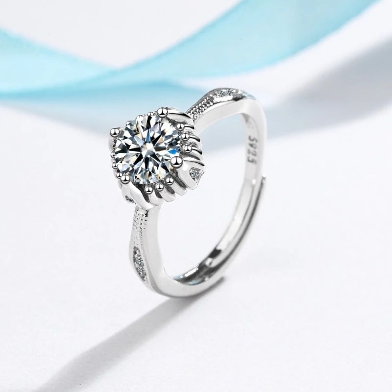 ChrystalxSea Cincin Wanita Silver S925 Exoctic Squillare - Silver Ring  for Women S925