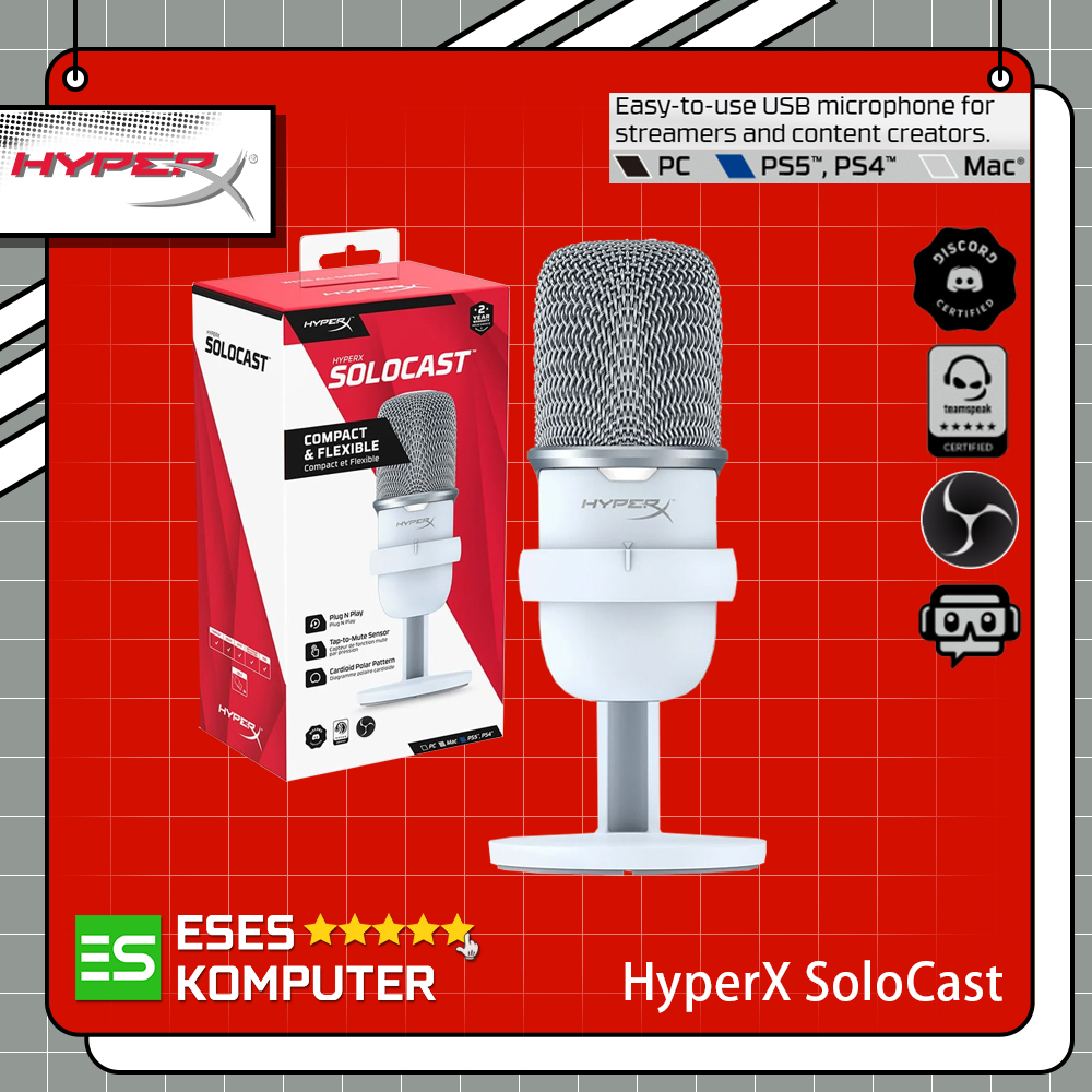 Microphone HyperX SOLOCAST White | Professional USB Condenser Mic