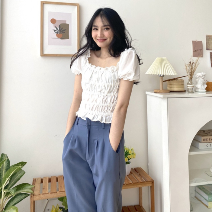 Rendall Ruffle Top - Casual Blouse - Atasan Korean Wanita