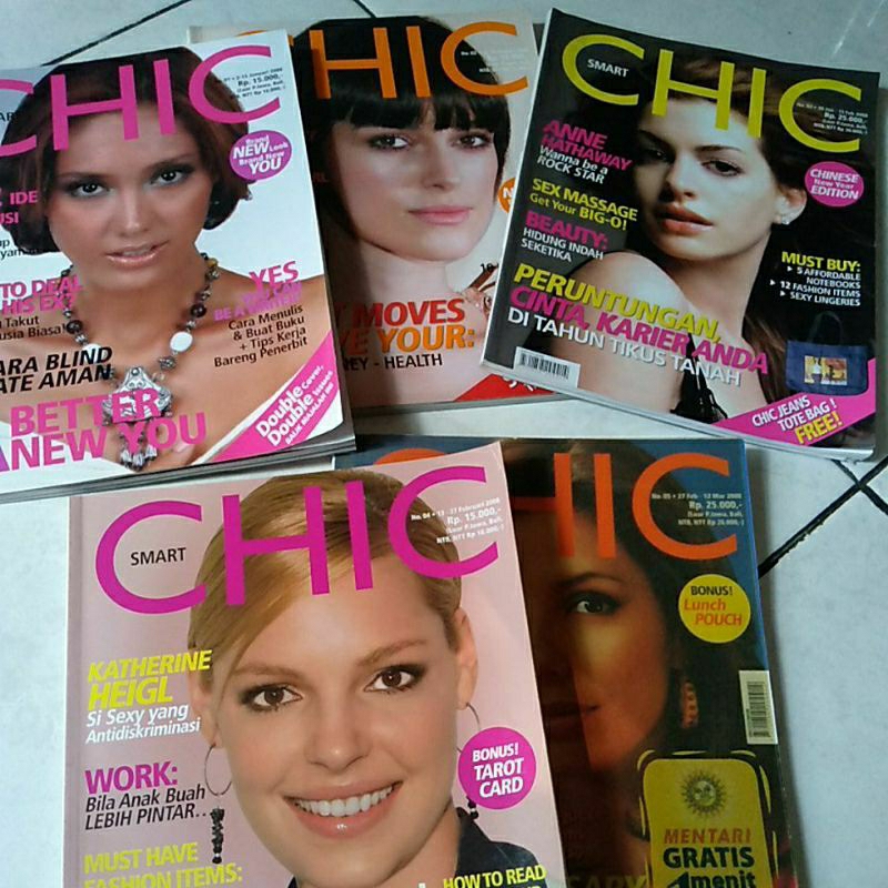 majalah chic no.1-5 tahun 2008 Anna Hathaway