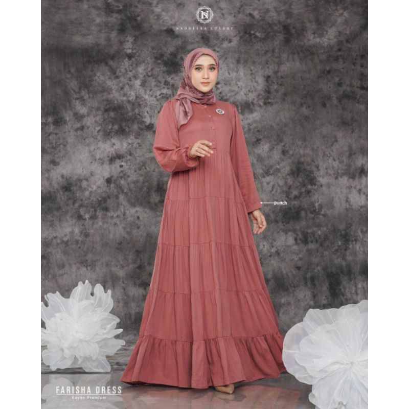 Farisha Dress / Gamis Busui Polos / Gamis Polos Busui Nadheera