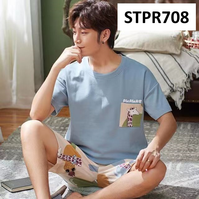 Baju Tidur Pria Lengan Pendek Piyama Pria Lengan Pendek Celana Pendek