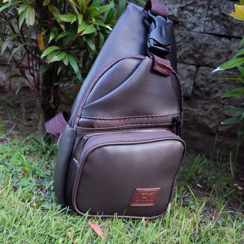 Tas Selempang Pria Original Merk DM | Waistbag Pria Kulit PU New Edition