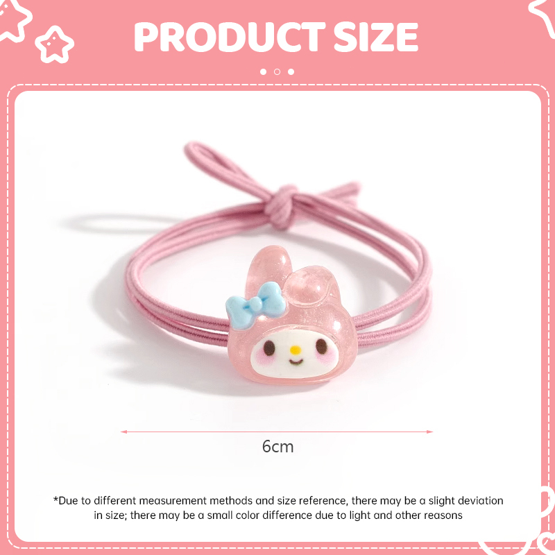 Rambut Lucu Kartun Cinnamoroll Tinggi Elastis Manis Hiasan Rambut Karet Gelang Tali Rambut - SG