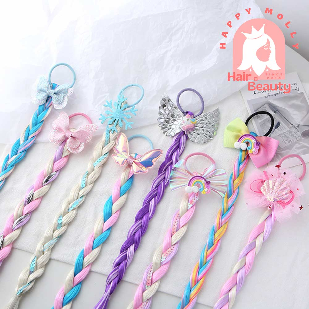 Jepit Rambut Palsu - Ikat Kepang Hiasan Anak Perempuan Korea - Unicorn W8190/8204 ( Group )