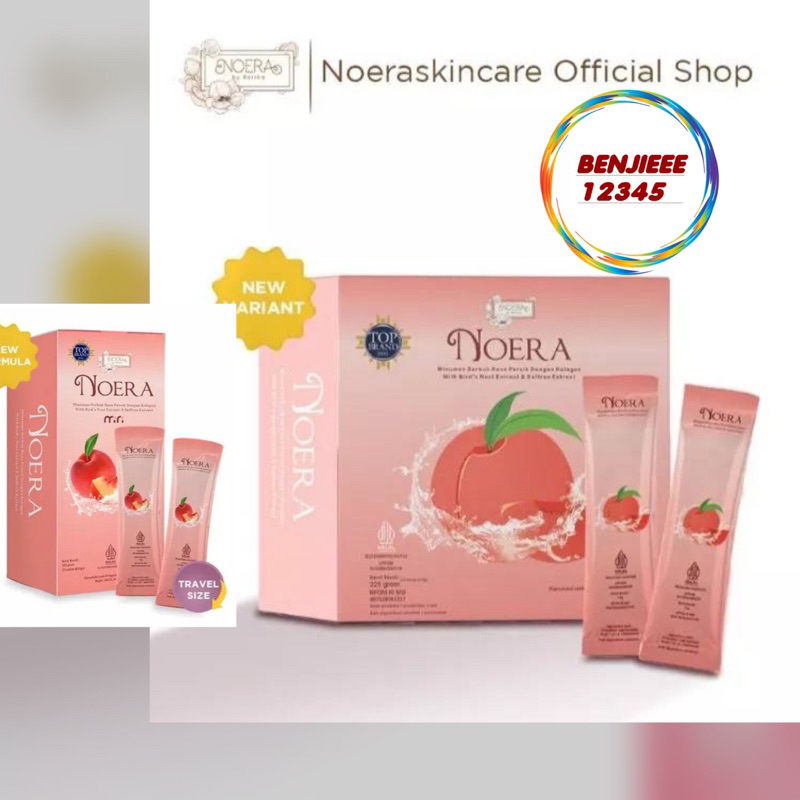 Noera collagen PEACH drink peach 1 box with birdnest and saffron extract 7 sachet 15 travel size full minuman kolagen COLLAGEN NOERA skincare