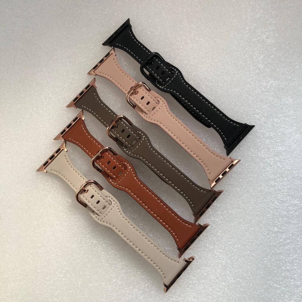 Strap Apple Watch Ateelage Bahan Kulit Tali Jam iWatch Series 1/2/3/4/5/SE/6/7/8/Ultra