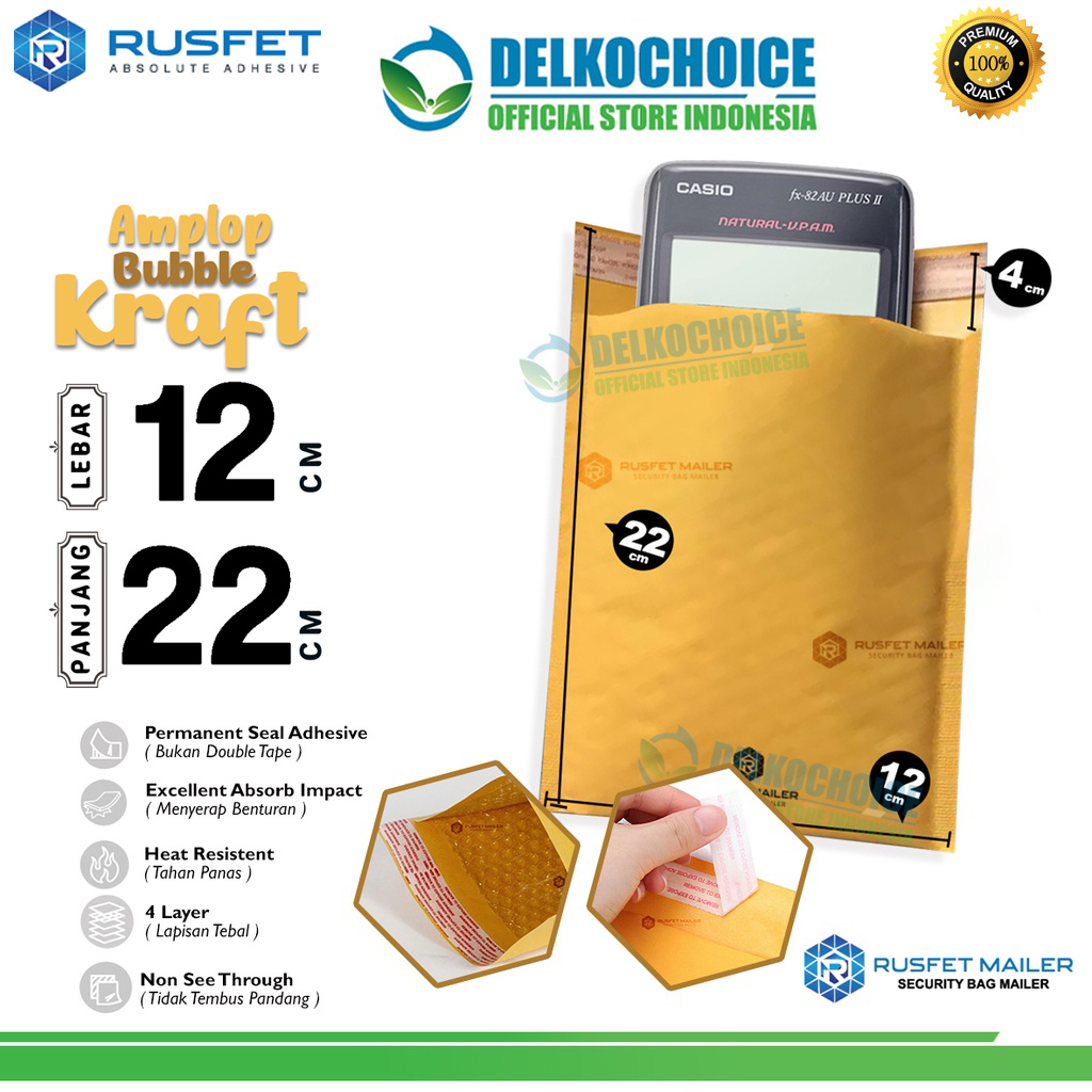 

Amplop Bubble Mailer KRAFT PAPER 12x18cm Bubblewrap Envelope Packing Online Rusfet Premium / SATUAN
