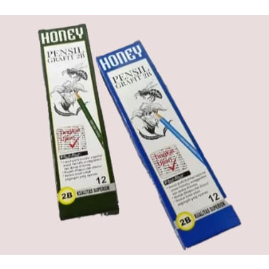 

12pcs Pensil 2B Honey Grafit