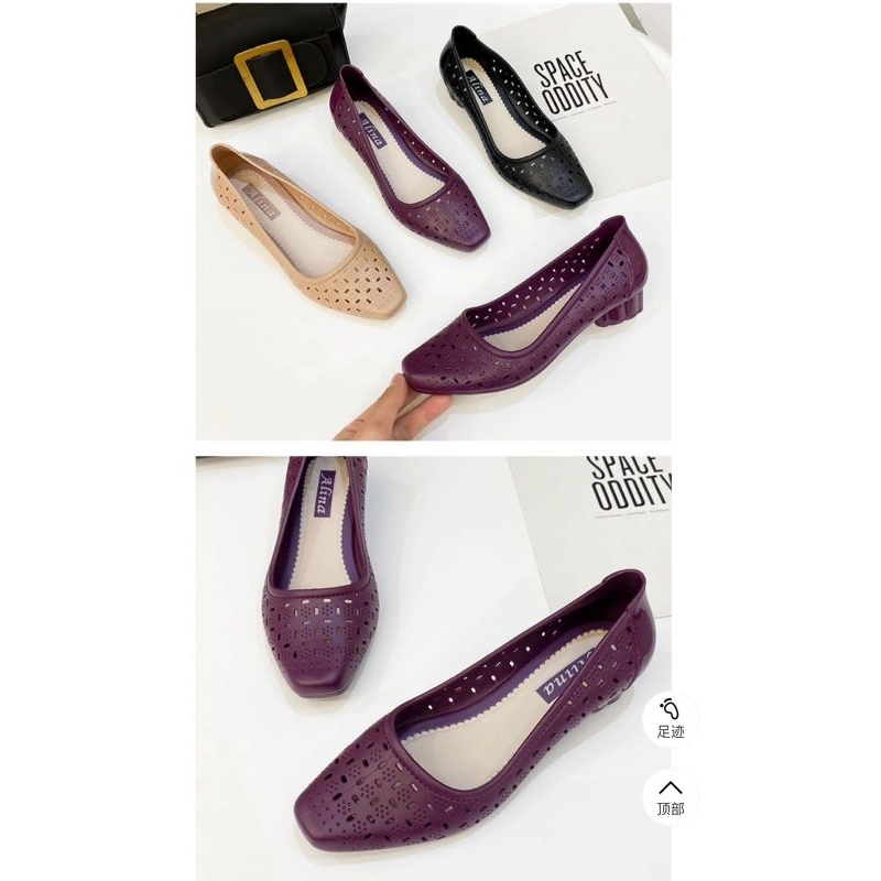 Sepatu fashion Wanita Heels Jelly Alina Space import High Quality