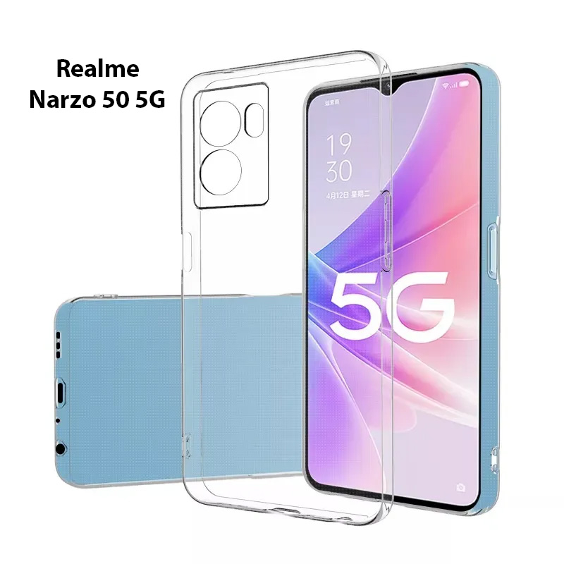 Case REALME Narzo 50 5G Casing Clear HD KETEBALAN 2MM BENING TRANSPARAN TPU Premium Softcase